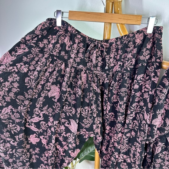 Free People Intimates Black and Purple Pajama Set sz L - Picture 6 of 7